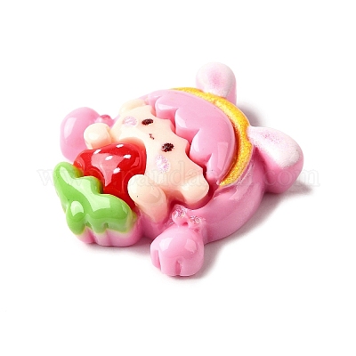 Розовый милый кабошон из непрозрачной смолы CRES-I040-01A-1