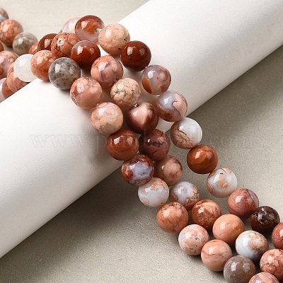 Натуральный розовый агат бисер нитей G-K350-C02-8mm-1