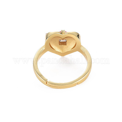 Регулируемые латунные кольца с микропаве RJEW-S044-163-NF-1