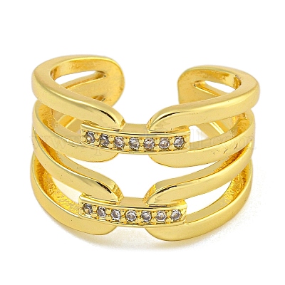 Кольца-манжеты из латуни с микропаве из кубического циркония для женщин RJEW-I107-07G-1