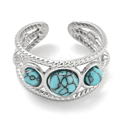 Кольца-манжеты из синтетической бирюзы из нержавеющей стали 304 G-Z056-06P-02-1