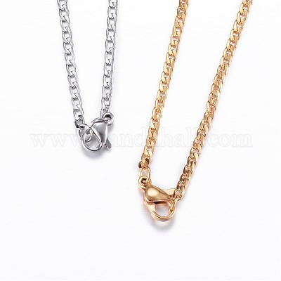Wholesale 304 Stainless Steel Curb Chain Necklaces Pandahall Com