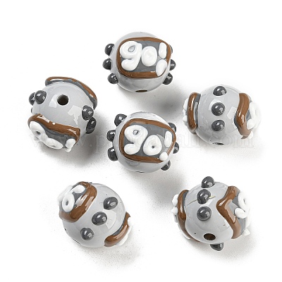 Ручная роспись акрилом с эмалевыми бусинами MACR-K354-35-1