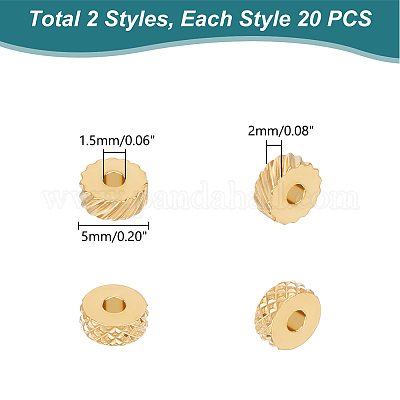 40 шт. 2 бусины из нержавеющей стали 304 STAS-UN0056-05-1