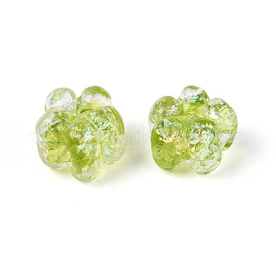 Нити из фольгированных бусин лэмпворк ручной работы FOIL-T008-06G-1