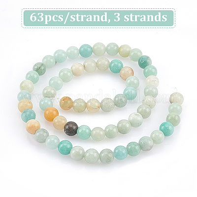 3 нити натуральных цветочных бусин амазонита нити G-GO0001-13-1