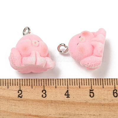 フロッキーアクリルパーツ 鉄パーツ ピンク プラチナ タコ 20.5