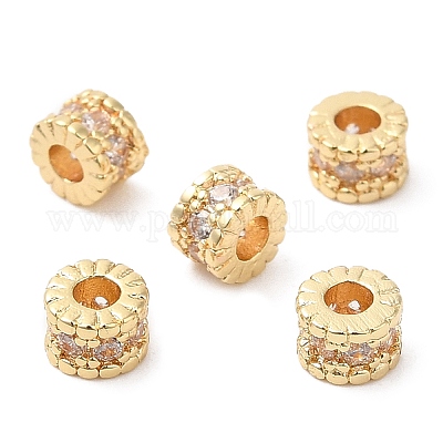 Стойки обшивки латунь микро проложить кубического циркония бусы KK-A186-03A-LG-1