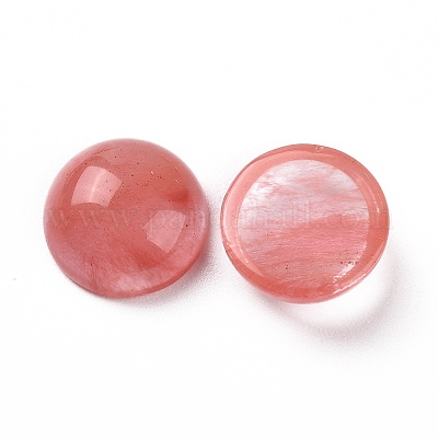 Вишневого кварцевого стекла кабошонов G-H1596-FR-12mm-21-1