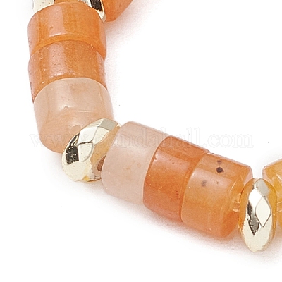 Женские кольца из синтетического гематита и натурального красного авантюрина/ красной яшмы/ зеленого авантюрина/ тигрового глаза/ бирюзы/ лазурита/ лепидолита RJEW-JR00873-1