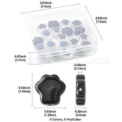 20шт 5 цвета стеклянные бусины GLAA-FS0002-53-1