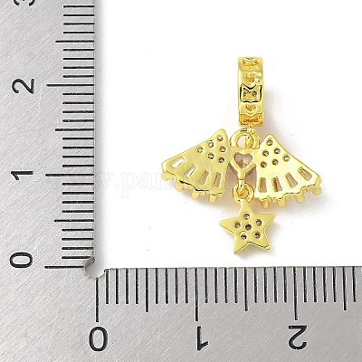 Латунные микропаве прозрачные кубические цирконии звезды и крылья сердца европейские подвески KK-A236-05G-1