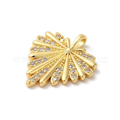 Подвески из латуни с покрытием из прозрачного кубического циркония KK-Z056-13G-1