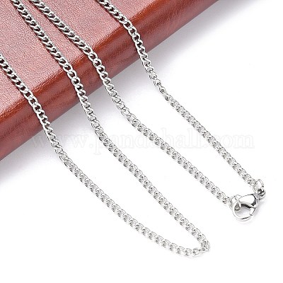 Устойчивые к потускнению классические простые ожерелья из нержавеющей стали 304 для мужчин и женщин с панцирным звеном STAS-O037-114P-1