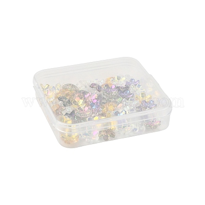 70 шт. 5-цветные прозрачные гальванические стеклянные колпачки для бусин EGLA-FS0001-55-1