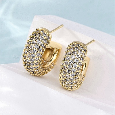 Серьги-гвоздики из циркония EJEW-F373-08G-1