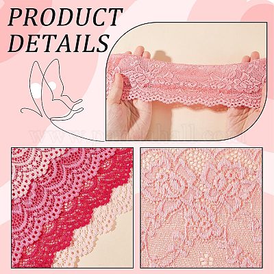 4 ярд двухцветного кружева с волнистым краем и цветочным узором OCOR-GF0002-59-1