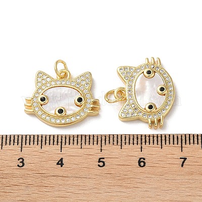 Латунные микропаве прозрачные подвески с фианитом KK-B083-34B-G-1