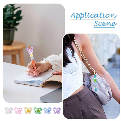 6шт 6 цвета непрозрачные акриловые бусины SACR-TA0001-53-1