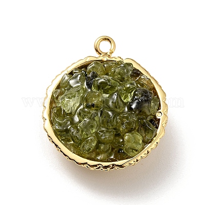 Подвески из натуральных кристаллов перидота KK-C242-05G-07-1