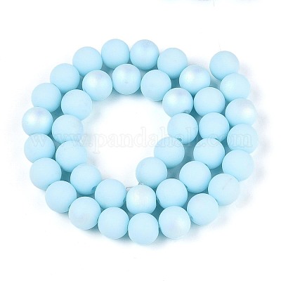 Нити из матовых непрозрачных стеклянных бусин GLAA-T032-P10mm-MBB10-1