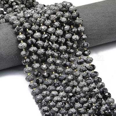 Природные снежинка обсидиан бисер нитей G-P573-A49-01-1