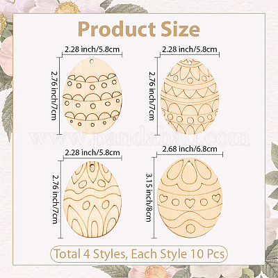 4 сумка 4 стиля поделки своими руками пасхальные яйца формы вырезы подвески AJEW-DJ0001-95-1