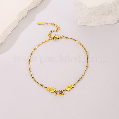 Браслеты на ногу из нержавеющей стали 304 с двумя рыбками для женщин FS-WG2E8EF-01-1