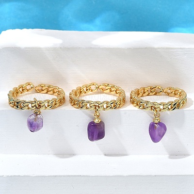 Латунные кольца-манжеты для женщин RJEW-Z085-03G-03-1