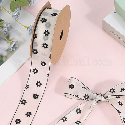 1 рулон полиэстеровых шифоновых лент с принтом OCOR-CY0002-35E-1