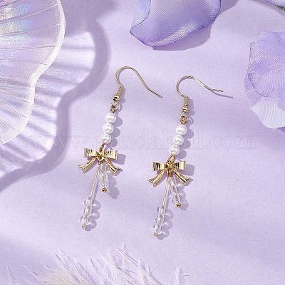 Оболочки жемчужные болтающийся серьги EJEW-JE05980-1