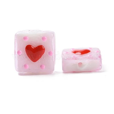 День святого Валентина нити эмалевых бусин ручной работы лэмпворк LAMP-A001-D-1