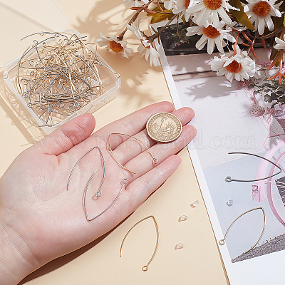 60 шт. 2-х цветные крючки для сережек из нержавеющей стали 304 STAS-ME0001-52-1