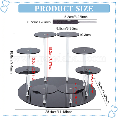 8-уровневый плоский круглый органайзер для минифигурок из акрила&nbsp;ODIS-WH0058-02-1