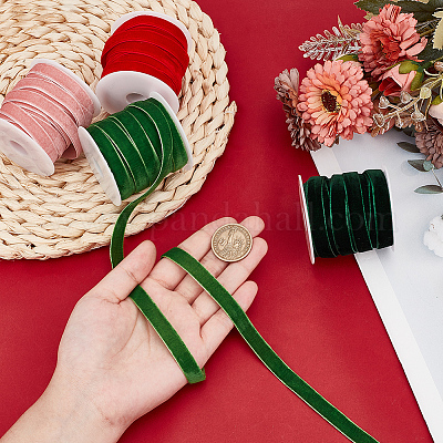 40 ярд двухцветной односторонней бархатной ленты с рождественской тематикой SRIB-HY0001-10-1