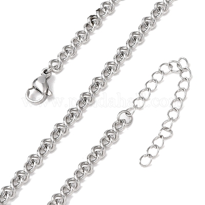 3.8mm 304ステンレススチールツイストチェーンネックレス 変色しない