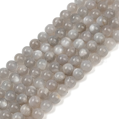 Натуральные серые бусины из лунного камня G-G206-A01-6mm-1