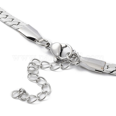 Не тускнеющая кубинская цепочка из нержавеющей стали 304 NJEW-K249-01B-P-1