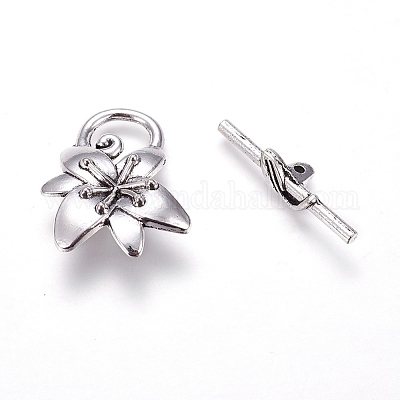 Сплавочные застежка тоггл тибетского стиля PALLOY-F230-02AS-1