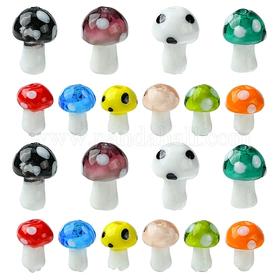 10 цвет грибов бусины лэмпворк ручной работы LAMP-FS0001-15-1