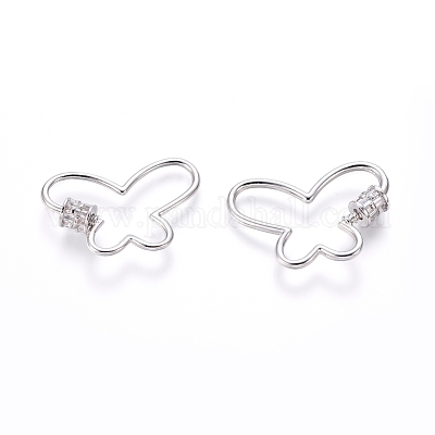 Латунь микропаве кубический цирконий винт карабин подвески с замком ZIRC-I031-03P-1