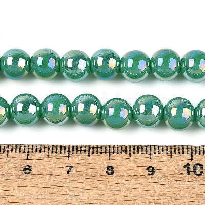 Гальванические непрозрачные стеклянные бусины GLAA-T032-P8mm-AB12A-1