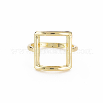 Полые прямоугольные стойки из сплава широкополосные кольца RJEW-Q163-016-RS-1