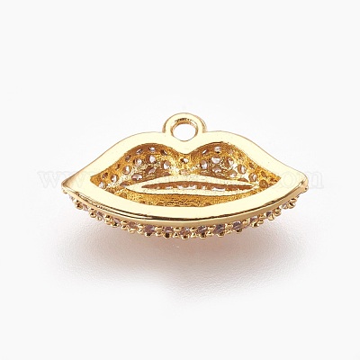 Латунные микро проложить кубического циркония подвески ZIRC-F089-06G-1