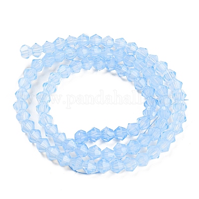 Запекание окрашенные прозрачные стеклянные бусины нити DGLA-F029-J4mm-02-1