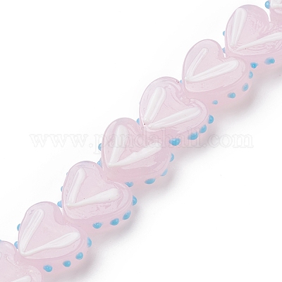 Сердце ручной работы лэмпворк бусы нити LAMP-G150-01J-1