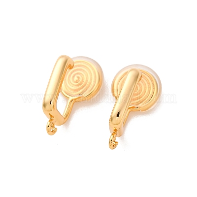 Латунные серьги с клипсами KK-K382-36G-1