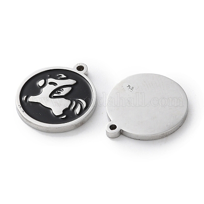 Подвески из нержавеющей стали 304 с черной эмалью STAS-M102-17P-06-1