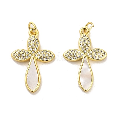 Латунные микропаве прозрачные подвески с фианитом KK-K365-10B-G-1