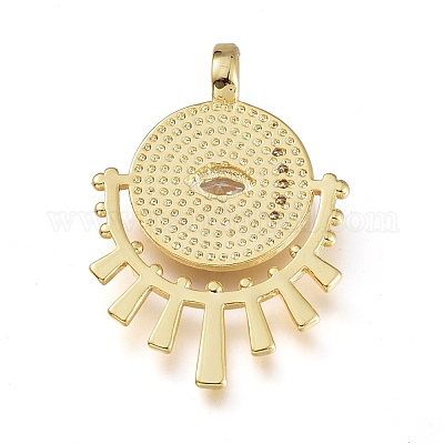 Латунные микропаве прозрачные подвески с фианитом KK-M206-51G-02-1